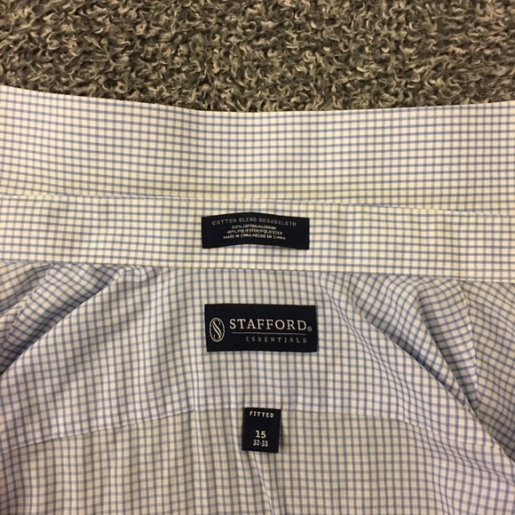 Men’s | white & blue | checked/plaid dress shirt - Picture 5 of 8